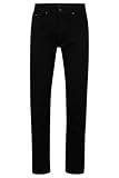 Reißverschluss BOSS Herren Re.Maine BC-C Schwarze Regular-Fit Jeans aus bequemem Stretch-Denim Schwarz 35/34
