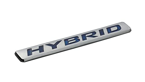 Image of 2X Hybrid Emblem 3D Metal Left n Right Door Fender Tailgate Badge Sticker Logo Nameplate for Universal Hybrid Car Truck (Chrome Blue)