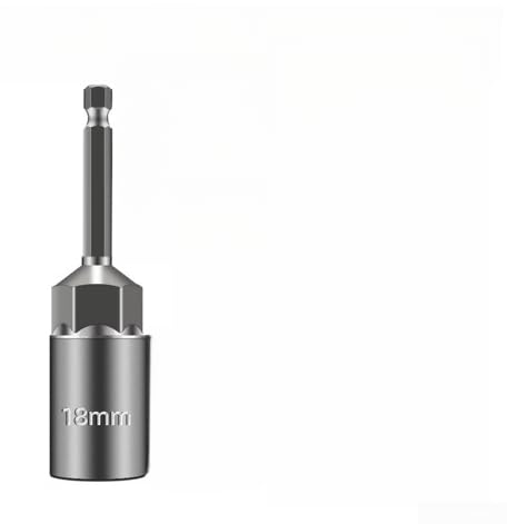 Llave de Profunda para acero CR-V 6,35mm para Taladro Eléctrico, Juego Herramientas Mecánica Coche, Extensión Larga Reparación Motor, Negro 15x2x3cm(150 Long - 16 Mm)