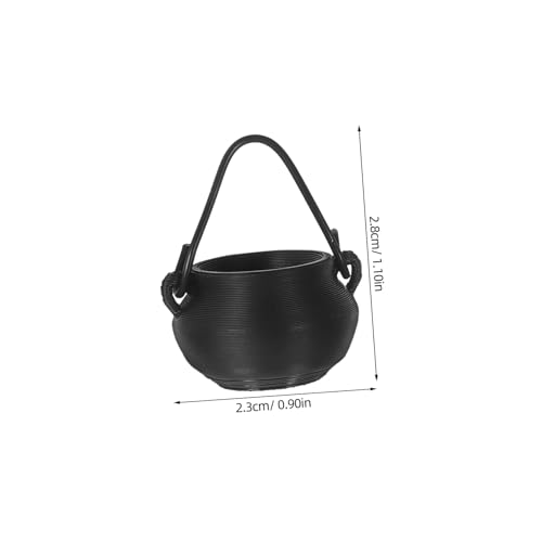 Mini calderos Halloween de plástico UKCOCO con 20 piezas reutilizables para decoración compacta 3