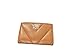 Victoria's Secret Women's Quilted Foldover Card Case Keychain Wallet, Compact Mini Coin Purse with Zipper Pocket, Brown New