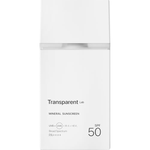Transparent Lab Mineral Sunscreen SPF50 100 ml – Crema solare 100% minerale con ossido di zinco, peptidi e collagene, protezione UVA/UVB e dalla luce blu, azione antietĂ