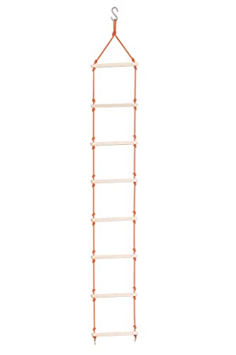 BOFFLE-Rope-Climbing-Ladder-IndoorOutdoor-for-Kids-Ninja-Ladder-Kid-Ladder-for-4-to-10-Years-Orange