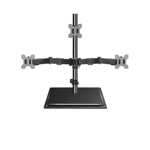 Support trois écrans articulé pour moniteur PC avec fixation invisible et hauteur réglable