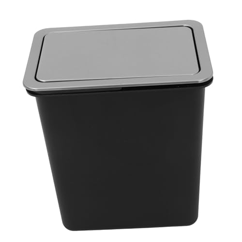 IMIKEYA Cubo de Basura de Metal Pequeño con Tapa Abatible Empotrada en Encimera Acero Inoxidable Función Silenciosa Cocina Hogar Oficina