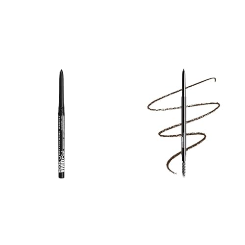 Lápiz de ojos retráctil NYX con 12 tonos y lápiz de cejas miniatura 1