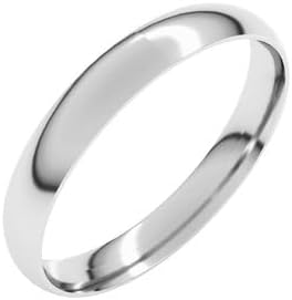 Jewels By Lux 18K Yellow Or White Or Rose Gold Ultra-Lightweight Comfort-Fit Half Round Band