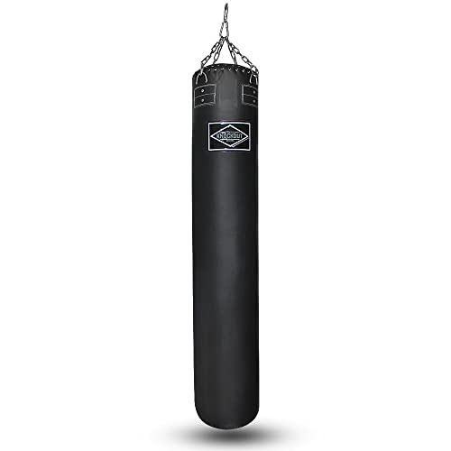 MACS Filled 100 lbs 6 Feet Heavy Punching Boxing Hanging Professional Workout Banana Bag Martial Arts Training Equipment Muay Thai MMA (Black 4 ft)