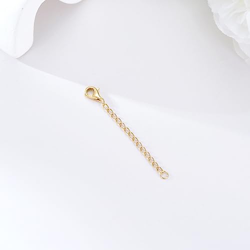 Image of 14K Gold Durable 1.5 inch /2 inch /3 inch Chain Extender, Yellow /White /Rose Gold Removable Necklace Chain Extension with Sturdy Lobster Clasp, Adjustable Extender Chain for Necklace Anklet Bracelet