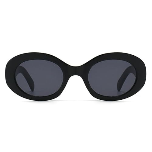 willochra Modern Thick Oval Sunglasses for Women Fashion Goggles Retro Narrow Chunky Sun Glasses Gradient Shades Round F27