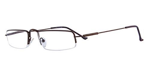 Image of Unisex Rectangle Brown Supra Power Reading Glasses (+2.25, C04, 6202)