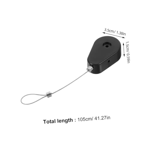 3 piezas Cable de Seguridad con Estuche Retráctil de Acero | Antirrobo, Construcción de Plástico y Acero Resistente, Acabado Negro, para Garajes y Almacenes miniatura 2