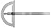 Produktbild WRS Präz.-Gradmesser/Winkelmesser, Skala mattverchromt, blendfrei, mit Metall-Feststellschraube, 0-180°, im Etui, Größe: 120 x 150 mm