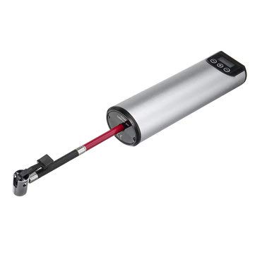 Samochodowa pompka powietrza przenośna sprężarka rowerowa bezprzewodowa ręczna LED 2000 mAh bateria - srebrna