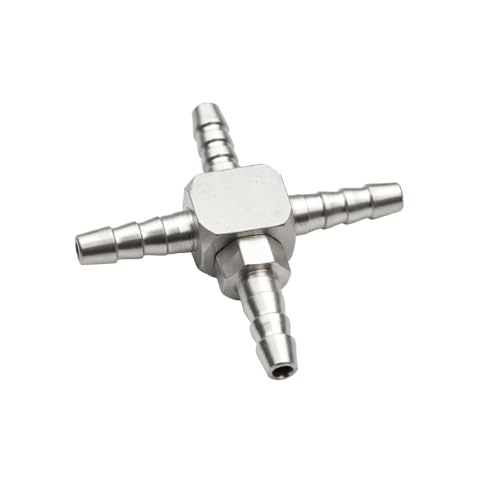 Image of Dental Chair Parts 2mm 4-Way Joint (Pack of 3) | Brass Connector for Dental Unit Water Pipe | Durable & Lightweight
