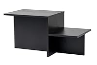Moderner rustikaler Couchtisch, Wood Black, 80 x 40 x 40 | aus 100% melaminbeschichteter Spanplatte, Stärke: 18 mm | perfekt für modernes Homeoffice & Arbeitszimmer, Elegantes & funktionales Design