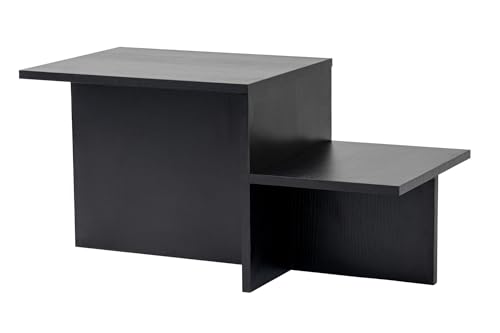 Moderner rustikaler Couchtisch, Wood Black, 80 x 40 x 40 | aus 100% melaminbeschichteter Spanplatte, Stärke: 18 mm | perfekt für modernes Homeoffice & Arbeitszimmer, Elegantes & funktionales Design