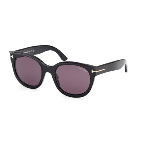 Tom Ford Tamara Smoke Oval Ladies Sunglasses FT1114 01A 54, Shiny Black