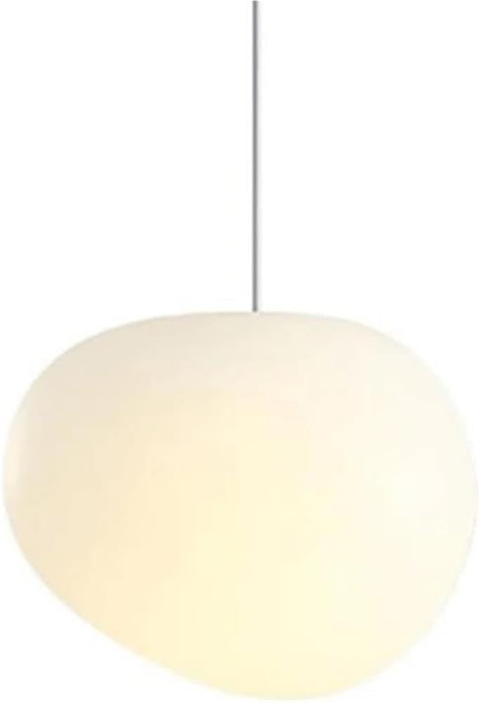 Lampada a sospensione creativa nordica ciottolo, paralume PE minimalista