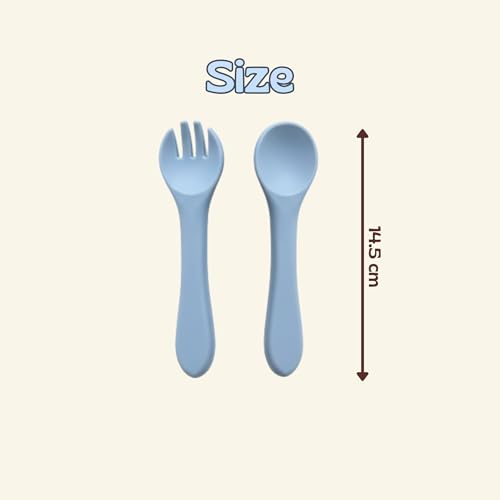 Image of Silicone Baby Meal Plate Set with Spoon & Fork | Crab Shaped | Blueberry Colour | 5 Section Divided Plate for Toddlers | Food Grade Kids Feeding Set | Microwave Dishwasher Safe