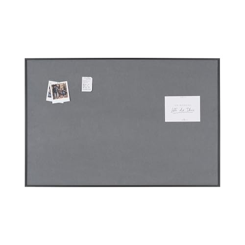 Bi-Office Pinnwand New Basic, Grauem Filz mit Schwarzem Holzrahmen, 885x585 mm