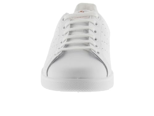 victoria Girls Casual Leather Shoes, White Pink,10 M US2