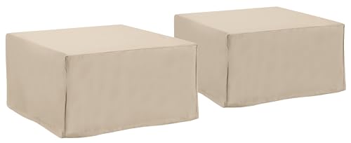 Crosley Furniture Juego de 2 fundas impermeables para muebles de patio, para mesa cuadrada y otomana al aire libre, color marrón