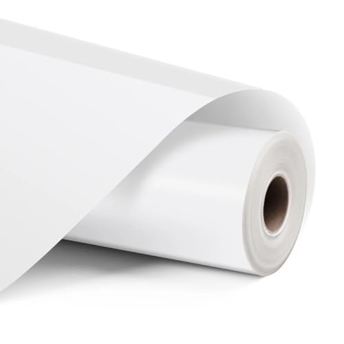 LOKLIK Rouleau Blanc de Vinyle Permanent Adhésif Matte - Surfaces Dures - 1 pc 30.5 x 180 cm Feuille de Vinyle Résistante - Décoration Sur Verre, Plastique,...