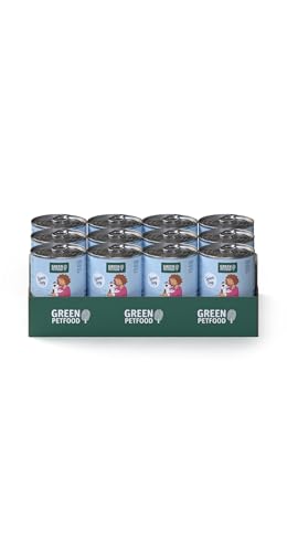 Green Petfood Chunks mit Insekten (12 x 400 g) | Adult | Premium Nassfutter in cremiger Soße für ausgewachsene Hunde auf Insekten- & Sojabasis | getreidefrei | für gesunde Haut & Fell | 12er Pack