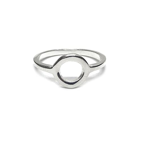 Bague en argent sterling poinçonnée 925 avec cercle minimaliste solide