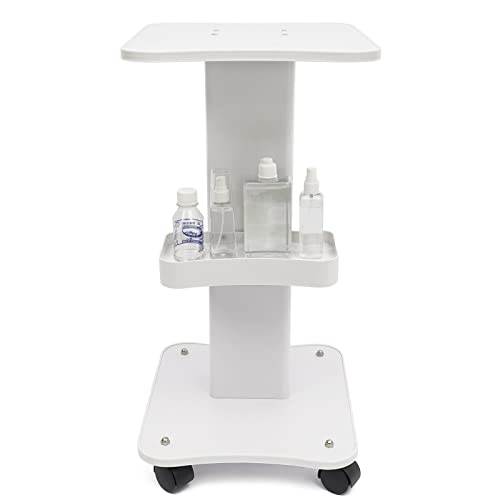FUNYSF Carro de salón de belleza, carrito de herramientas portátil con compartimentos y ruedas universales para peluquerías, salones de belleza, SPA, color blanco