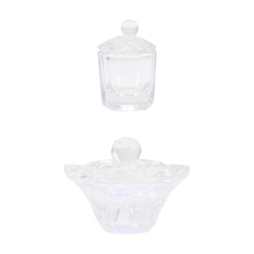 Zerodeko 2 piezas vasos de cristal para manicura miniatura 1