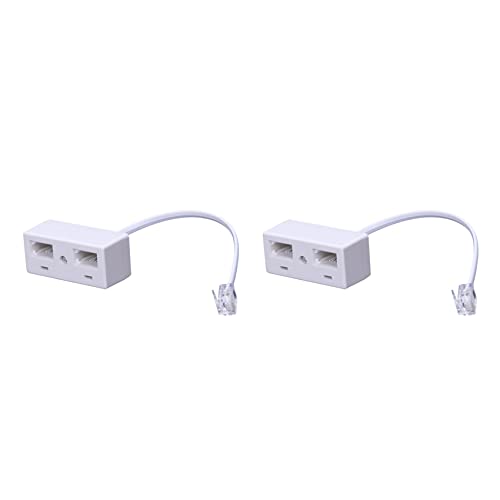 KTELI 2X RJ11 Plug to Dual UK BT Telephone Socket Convertor