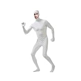 サムコス コスプレ コスチューム 仮装 全身タイツ 大人 女性 男性 おもしろい 変装 ハロウィン 衣装 着ぐるみ 伸縮 通気 大きいサイズ 顔部分が開いている パーティー ハロウイン 文化祭 ステージショー クリスマス イベント 男女兼用 (ホワイト, 170cm)