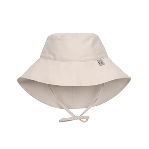 Preisvergleich Produktbild LÄSSIG Baby Kinder Fischerhut mit Nackenschutz Sonnenhut Strandhut Kinderhut Atmungsaktiv Sonnenschutz UV-Schutz 80 / Sun Protection Long Neck Hat Offwhite, 3-6 Monate, Größe: 43 / 45