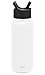 Simple Modern Water Bottle with Straw Lid Vacuum Insulated Stainless Steel Metal Thermos Bottles | Reusable Leak Proof BPA-Free Flask for Gym, Travel, Sports | Summit Collection | 32oz, Winter White