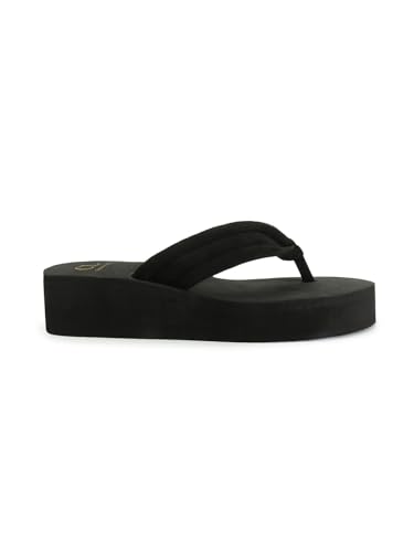 Image of Carlton London women's Solid Thong Strap Stylish Platform Sandal