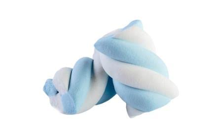 Marshmallow Cotone Dolce treccia bianco e azzurra