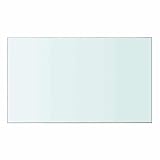 Gecheer Mensola in Vetro Temperato Trasparente 50x30 cm, Ripiano Espositore Resistente 15 kg per Casa e Negozio 243821