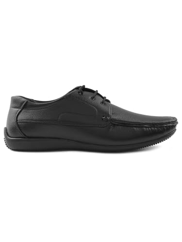 Image of Liberty Fortune HML-6E Men's Formal Derby Shoes - Black, Brown - Synthetic Leather Lace-Up with Cushioned Footbed - Stylish Office Footwear - Comfortable and Lightweight