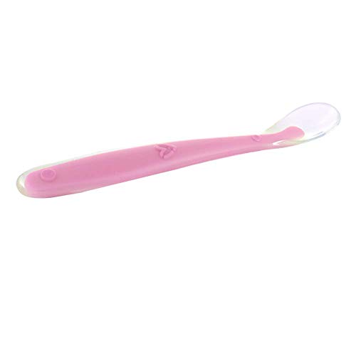 Comficent Bébé Sevrage Cuillère, sans Bpa Sûr Silicone Souple Cuillères pour 4 Mois + Enfant Solide Nourriture Alimentation - Rose
