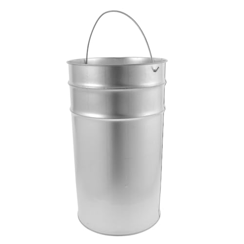 BUGUUYO contenedor metalico para basura contenedor de cocina cubo de basura con asa Balde basurero papelera barril de hierro galvanizado bote de basura acero galvanizado Plata