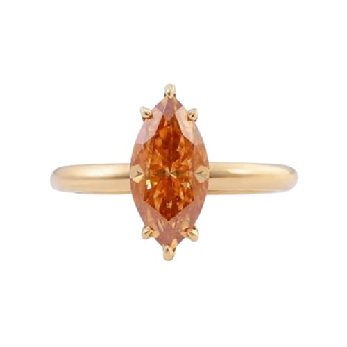 Bague de fiançailles argent et zircone champagne symbole d'un amour éternel