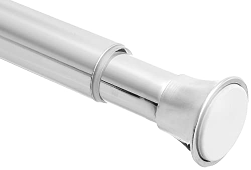 Amazon Basics Tension Curtain Rod with Adjustable Length 78-108 Inches, 7/8-Inch Diameter, Classic Finial, Chrome