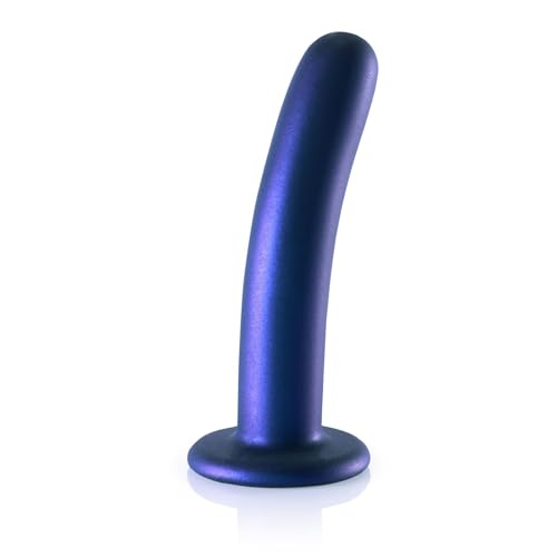 Godemichet classique marque OUCH! Gode vaginal avec ventouse Smooth G-Spot Godemichet 6'' / 14,5 cm Metallic Blue