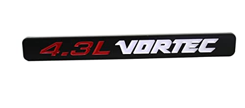 Image of SSDD 2pcs 4.3L Vortec Emblems Hood 4.3 L Engine Badge 3D Decal Replacement for Silverado Z71 Gmc Sierra (Black /White), CH-4.3L Vortec
