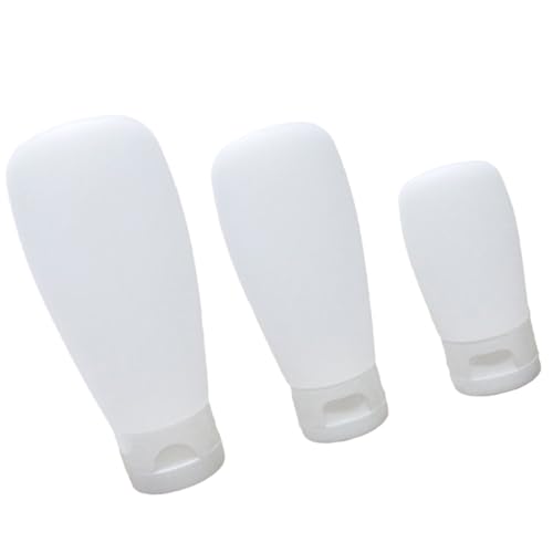 BUTIFULSIC 3 pièces Flacons de Voyage Silicone Réutilisables Bouteilles Vides Souples avec Bouchon à Rabat Contenants Portables pour Lotion et Cosmétiques