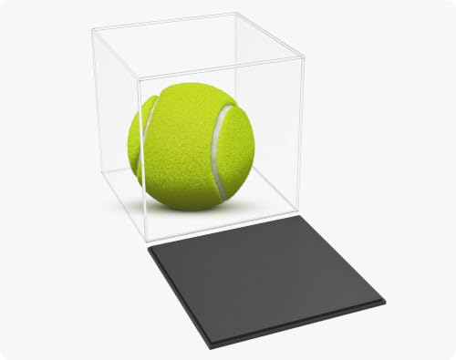 Image of Premium Acrylic Display Box with Black Base | Transparent Dust-Resistant Cube for Toys, Models & Memorabilia (4x4x4 Inch)