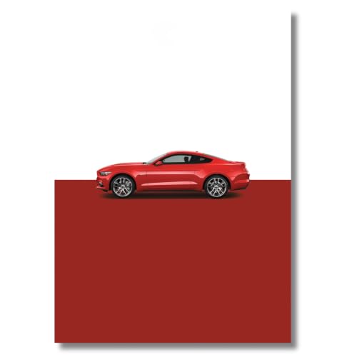 Image of Live Mad Live Crazy Ford Mustang GT Portrait Single Wall Paper Poster, A3 Size, 16.5L X 11.7W Inches Unframed Art Prints - Home, Bedroom, Living Room & Decor - Aesthetic, Matt Finish, Frame Not Included