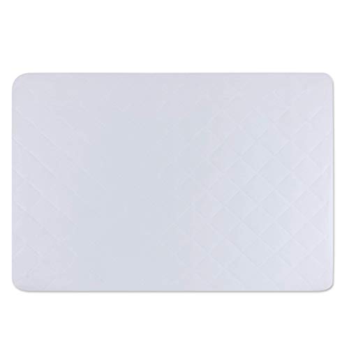 Image of Ely's & Co. Patent Pending Waterproof Cotton Quilted Pack n Play Sheet | Mini Crib Sheet | All in one Mattress Pad Cover and Cozy Sheet, White